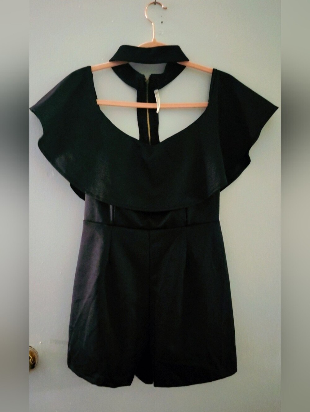 Love Nation Black Off-Shoulder Ruffle Romper - Picture 3 of 6